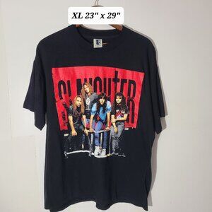 Vtg 90s Slaughter "The Wild Life" 92-93 Tour Mens Black XL T-Shirt Single Stitch